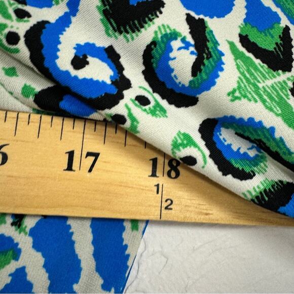 Eliza J Blue Paisley Sheath Dress Womens 4 Mini 3/4 Sleeve Preppy Office Work - Picture 7 of 9